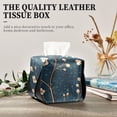 thumbnail image 4 of Flowers on Green Background Tissue Box Cover Leather Square Rectangle Tissue Box Holder for Bathroom Living Room Desk Office Decor, 4 of 7