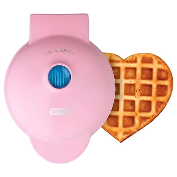 Open Box DASH Pink Heart Mini Waffle Maker