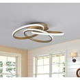 thumbnail image 3 of Aiwen Simple Geometric Linear Modern Farmhouse Flush Mount Ceiling Lamp Gold, 3 of 10