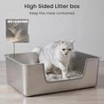 thumbnail image 4 of KPWACD Stainless Steel Litter Box Low Entry Metal Cat Litter Pan 19.4 x 13.5 x 5.9-in, 4 of 9