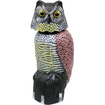 Galashield Owl Decoy to Scare Birds Away Scarecrow Fake Owl with Rotating Head 12 inch Tall