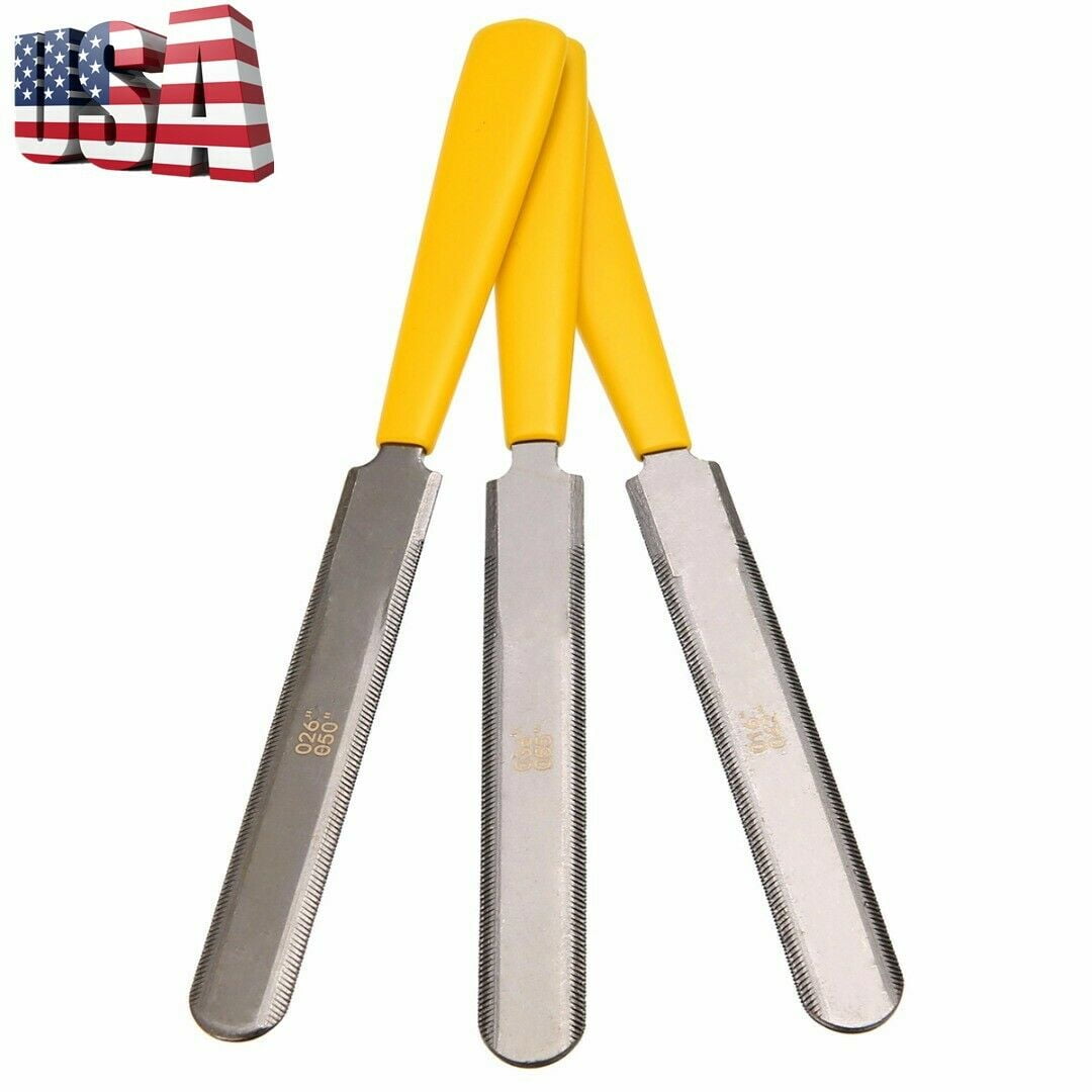 Set of 3 Guitar Gauged Nut Slotting File Double Sided Nut Saddle Luthier Tool US