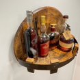 thumbnail image 3 of SUOAGIN Whiskey Barrels Shelf Vintage Hand Crafted Barware Bar Shelves Wall Mounted Gift, 3 of 9