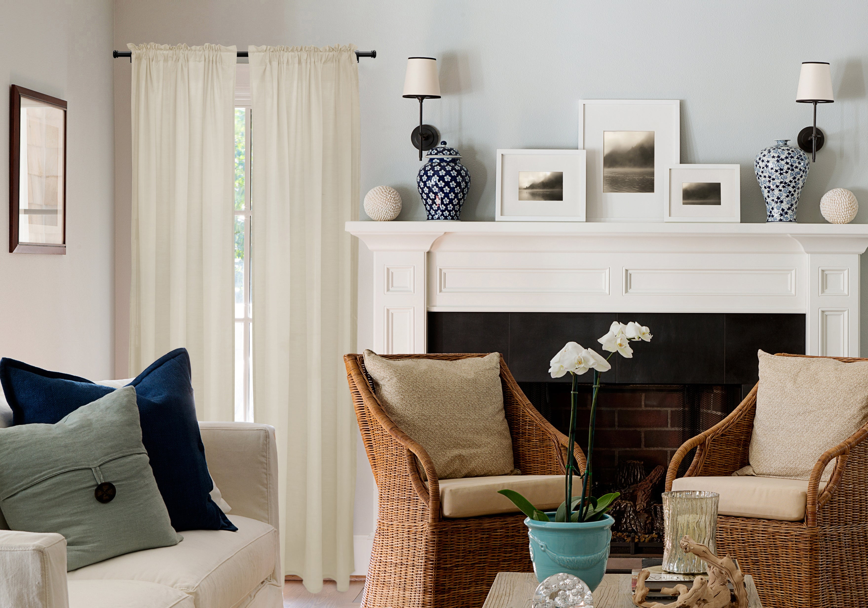 Lumi 1" Drapery Single Curtain Rod Set with End Cap finials