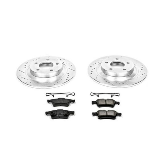 PowerStop Rear Z23 Evolution Sport Carbon-Fiber Ceramic Brake Pad and Drilled & Slotted Rotor Kit Fits: MAZDA Select Models K5310