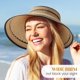thumbnail image 2 of Sun Hats for Women, Beach Hat Sun Hat Women Visor Hats Wide Brim Straw Ponytail Hats for Women Foldable Floppy, 2 of 5