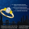 thumbnail image 2 of Gem Stone King 10K Yellow Gold White Topaz and Yellow Sapphire Engagement Ring for Women | 2.22 Cttw | Oval 8X6MM | Gemstone November Birthstone | Size 8, 2 of 6