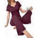 thumbnail image 2 of Conjunto de Pijama de 2 Piezas para Mujer de Corta con Pantalón , Pijama Suave y Ropa de Dormir Informal. Vino Tinto M, 2 of 9