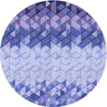 thumbnail image 1 of Ahgly Company Machine Washable Indoor Round Transitional Jeans Blue Area Rugs, 6' Round, 1 of 7