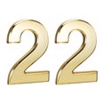 thumbnail image 1 of Unique Bargains 3.94' ABS Plating Self Adhesive House Number 2 Gold Tone 2 Pack, 1 of 6