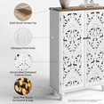 thumbnail image 3 of JOINICE Wood Accent Cabinet, Hollow Carved Tall Storage Cabinet with 2 Doors for Living Room, Entryway, Dining, White, Set of 2, 3 of 6