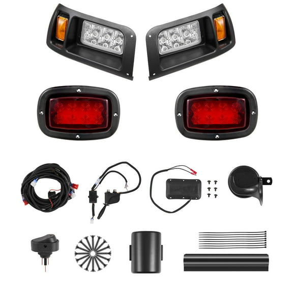 12V Golf Cart LED Headlight Tail Light Kit Legal Street For Club Car DS 1993-Up