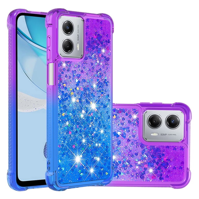 Funda para Motorola Moto G 5G 2023 Transparente con Brillos Carcasa Protectora Antigolpes con Glitter Brillante