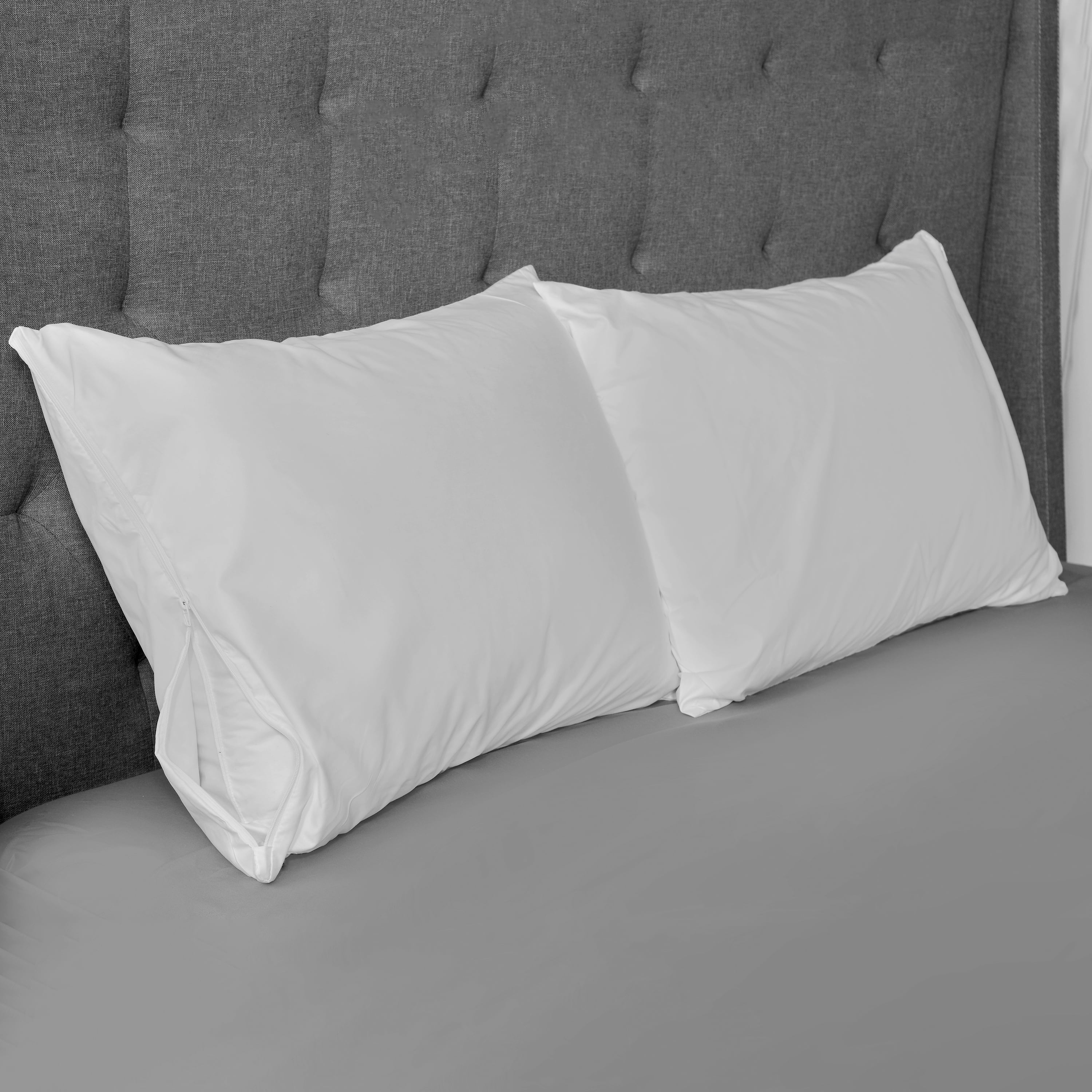 Starhomeware Fresh Nights Anti Allergy Zipped 100% Cotton Pair of Pillow Protectors White 