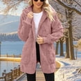 thumbnail image 6 of adaychics Womens Fleece Cardigan Oversized Open Front Sherpa Hoodie Long Fuzzy Warm Coat for Fall Winter, 6 of 7