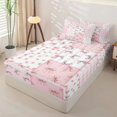 thumbnail image 2 of Homewish Cute Pink Bow Zipper Twin Comforter Sets with Fitted Sheet and 2 Pillowcases For Girls,Modern Patchwork Geometric Plaid Zipper Bedding Set For Kids,Pink Reversible,4 Pieces, 2 of 7