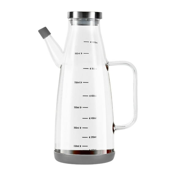 Oil Dispenser Bottle with Drip-Free Spout – 17oz High Borosilicate Glass Olive Oil Bottle with Handle and Lid for Kitchen, Vinegar, Soy Sauce, Cooking Wine, Bottle
