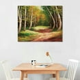 thumbnail image 2 of JEUXUS Green Autumn Forest Landscape on Canvas Art Wall Photgraphy Artwork Print, 20x16in, 2 of 4