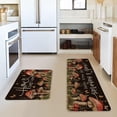 thumbnail image 2 of Black Mushrooms Floral Leaves Spring Kitchen Mats Set of 2, Home Decor Low-Profile Kitchen Rugs for Floor - 17x29 and 17x47 Inch, 2 of 6