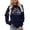 Dark Blue, variant on Fashion Print Sweatshirt Casual Loose Fit Pullover Top Hoodless Crewneck Long Sleeve Shirt Leopard Zip up Jacket