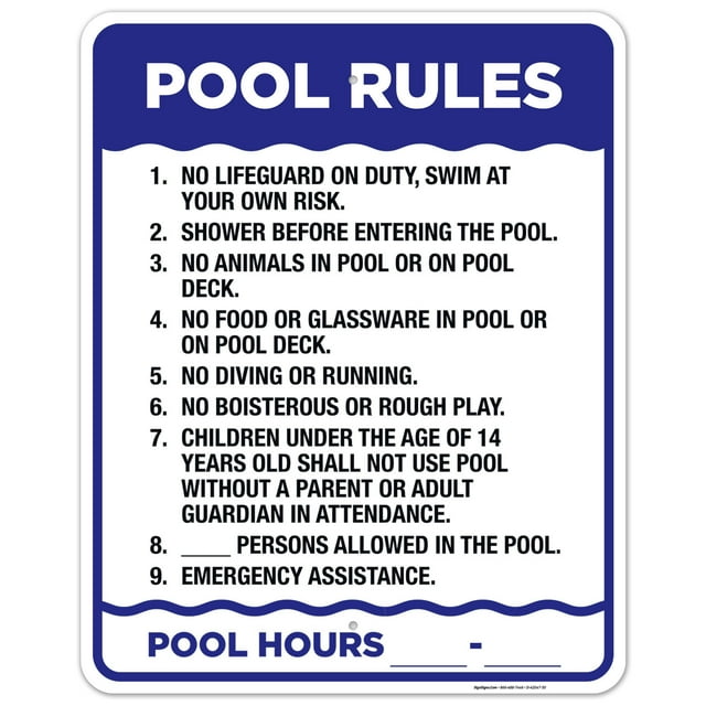 Pool Rules Sign, - Walmart.com