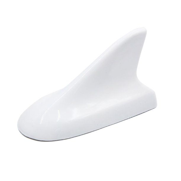Antena Decorativa de Techo Plástico Blanco Diseño de Aleta de Tiburón para Vehículo Coche