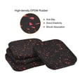 thumbnail image 3 of Uxcell Treadmill Mat-3.9"x3.9" Exercise Equipment Mat for Floor Protection Sound Reduction, Black Red 4 Pack, 3 of 5