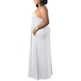 thumbnail image 2 of UKAP Ladies Maxi Dress Sleeveless Plus Size Plain Solid Color Sling Oversized Beach Sundress White 4XL, 2 of 3