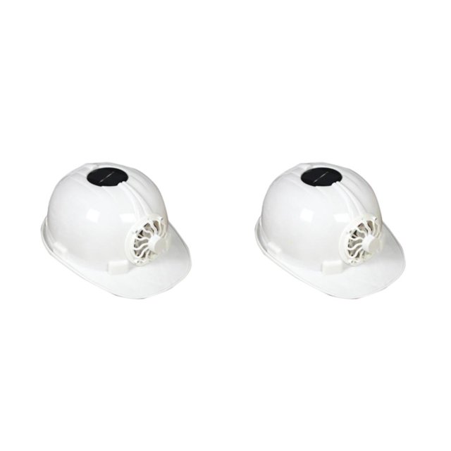 Inteprter Sombrero para el sol con ventilador solar para una experiencia fresca y segura Protección para la cabeza Casco de seguridad Sombrero blanco tapa de ventilador solar 2Conjunto