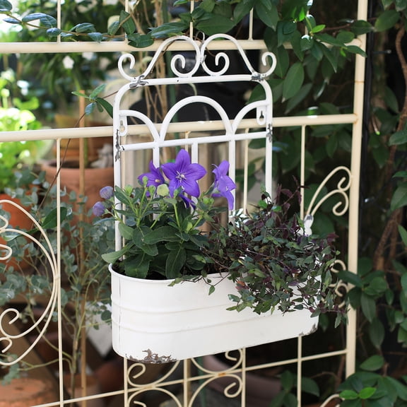 Rustic Metal Wall Planter for Outdoor/Indoor Plants, Fresh & Faux Flower,Farmhouse Wall Decor for Outside Porch Garden