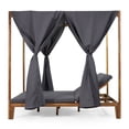 thumbnail image 5 of GDF Studio Leaverton Outdoor Acacia Wood 2 Seater Adjustable Daybed with Curtains, Teak and Dark Gray, 5 of 9