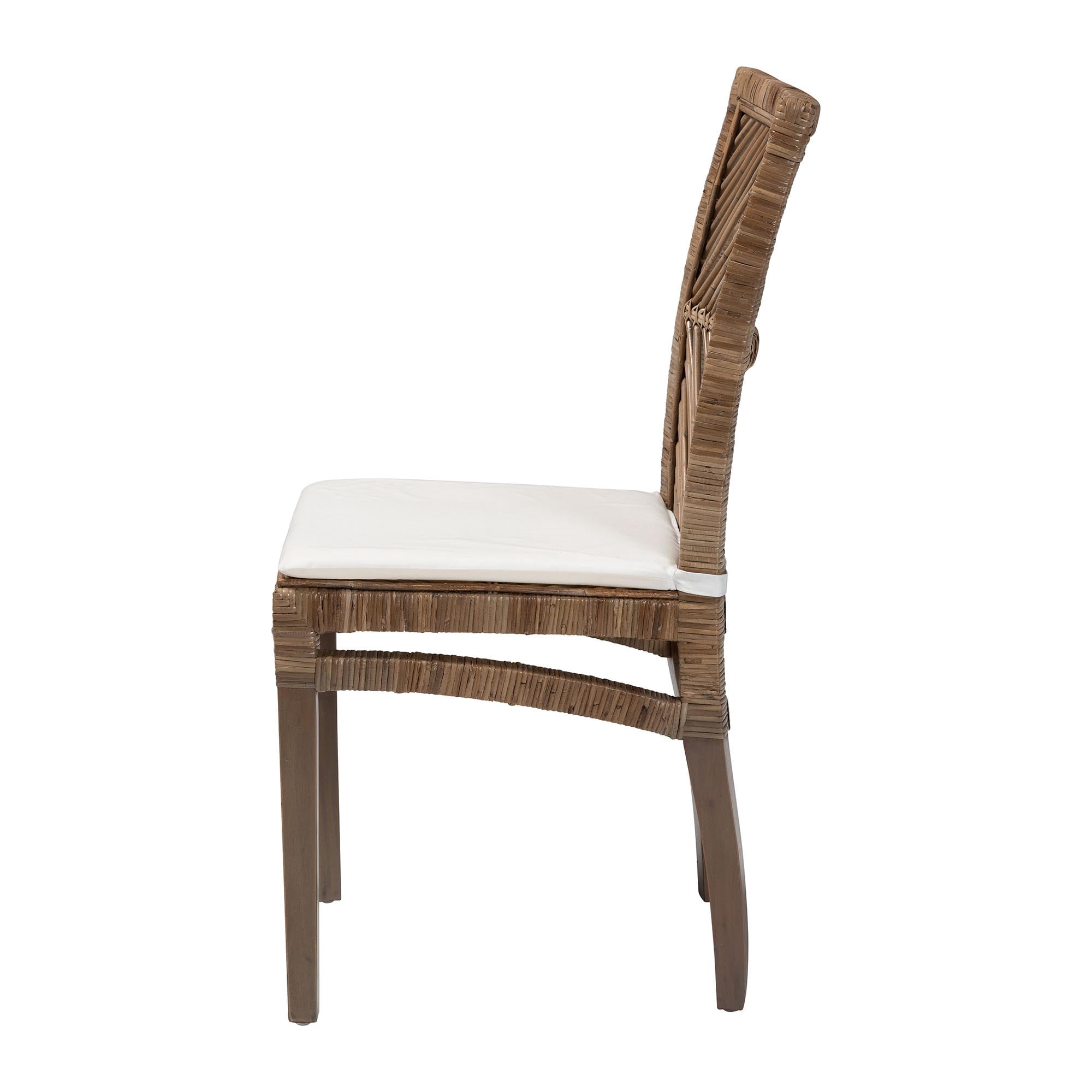 bali & pari Laluna Rattan BOHO Dining Chair, Greywashed