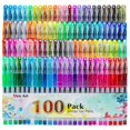 thumbnail image 1 of Juego de bolígrafos de gel con purpurina Aen Art, 100 colores, para colorear para adultos, 1 of 8