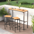 thumbnail image 2 of AECOJOY 3 Pieces Outdoor Bar Set of 2, Outdoor Weather Proof High Top Table and Chairs 47" Rectangular Pub Height High Top Bar Table for Balcony, Backyard, Porch, 2 of 8