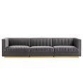 thumbnail image 3 of Modular Sectional Sofa Couch, Grey Gray, Velvet, Living Kitchen Cafe Bistro Hospitality Restaurant, Modern Contemporary Boutique HB34120, 3 of 12