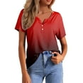 thumbnail image 1 of Blusas de moda de verano para mujer con estampado, cuello en V y manga corta, 1 of 4