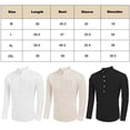thumbnail image 2 of Liwarace Mens Cotton Linen Long Sleeve Shirt Solid Baggy Button-down Tops T Shirt Blouse, 2 of 22