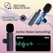 RONY Wireless Lavalier Lapel Microphone Compatible with iPhone iPad - Professional 2 Clip-on Mini Bluetooth Mics for YouTube Interview Livestream Vlog Podcast