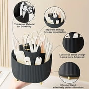 BYXAS 360° Rotate Makeup Brush Holder Organizer, Makeup Organizers Countertop, Makeup organization and Skincare Storage for Vanity, Desktop, Bathroom (Black)
