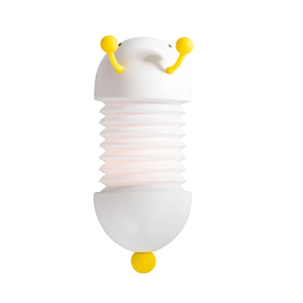 Luz de noche LED plegable Caterpillar en forma de vivero recargable magnética linda luz nocturna para bebés y niños pequeños (color aleatorio)