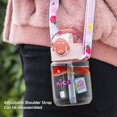 thumbnail image 4 of MINKUROW 380ml Glass Pitcher Juice Drinking Cup BPA Free Transparent Leakproof For Girls Boys Children Adults Travel Mug With Shoulder Strap Portable, 4 of 7