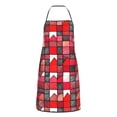 thumbnail image 3 of Anti-Fouling Belt Pocket Elasticated Apron - Non-Slippery Non-Fading Non-Shrinking Non-Crinkly Water-Repellent Red Colorful Houndstooth Hand-Drawn Sketch_3, 3 of 8