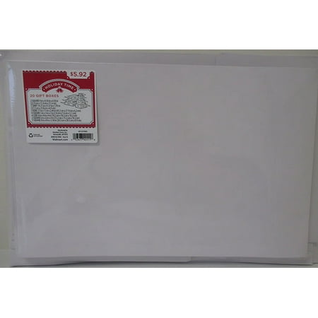 HOLIDAY TIME - 20 PACK ASSORTED GIFT BOXES, WHITE