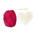 thumbnail image 3 of Base de tejido de crochet en forma de corazón para manualidades Hilo rosa rojo, 3 of 9