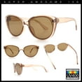thumbnail image 2 of Women Chic Mod Oversized Cat Eye Designer Fashion Sunglasses Clear Beige - Brown, 2 of 7