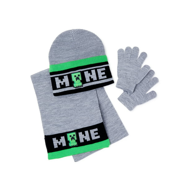 Minecraft Boys' Hat, Gloves, and Scarf Set, 3 Piece - Walmart.com