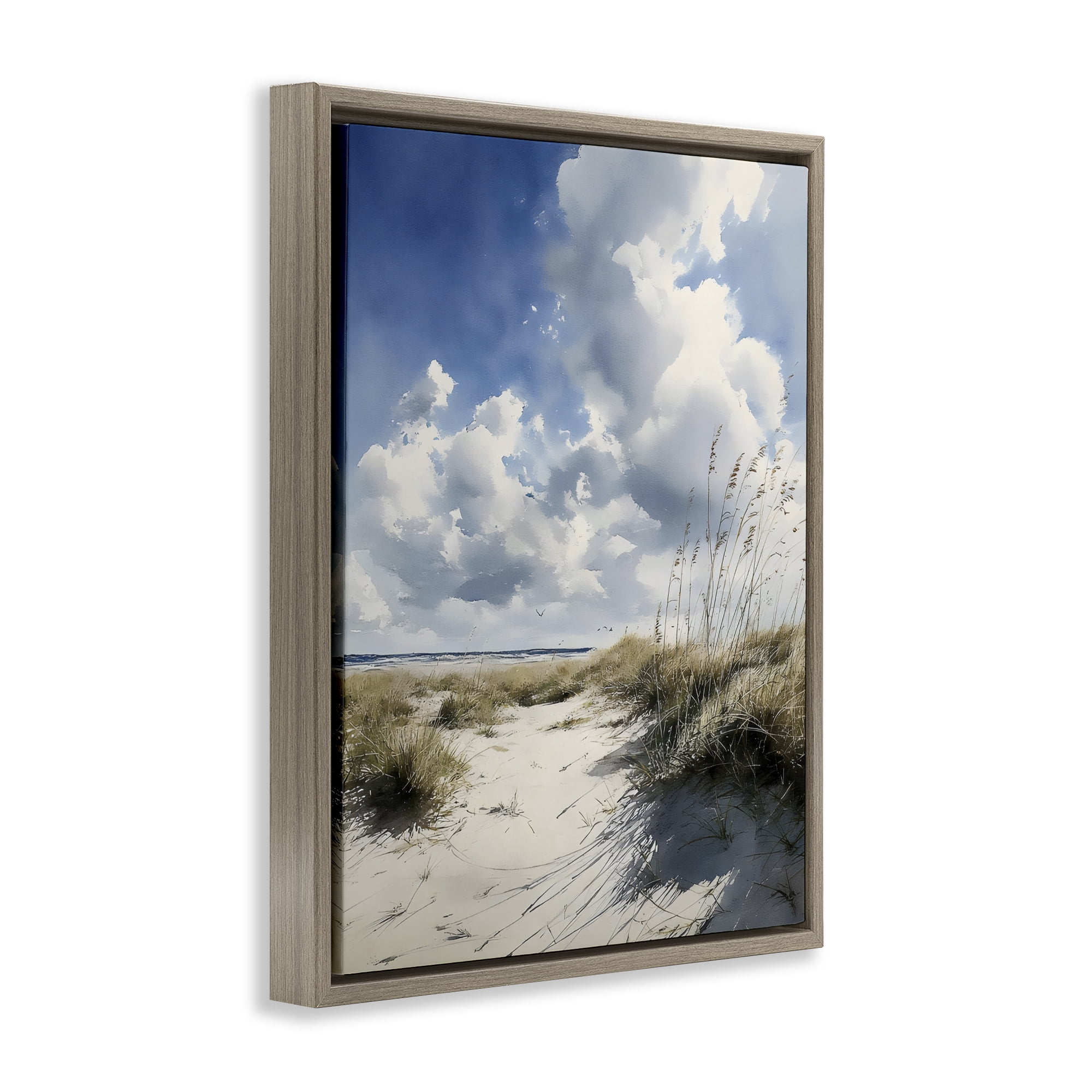 Stupell Industries Dunes In The Sunshine Brown Framed Floater Canvas Wall Art, design by Franklyn Gregory