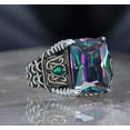 thumbnail image 2 of Roarsilver Mystic Topaz Silver Ring-Mens Handmade Ring-Men's Rings-Gift for Him and Her-925 Rings for Men-Handmade Mystic Topaz Ring-Men's Topaz Ring | 15, 2 of 5