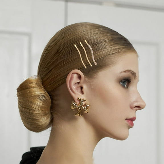 ELAYARD 3Pcs Rhinestone Flat Hairpin Decorative Bobby Pins for Elegant Hairstyle