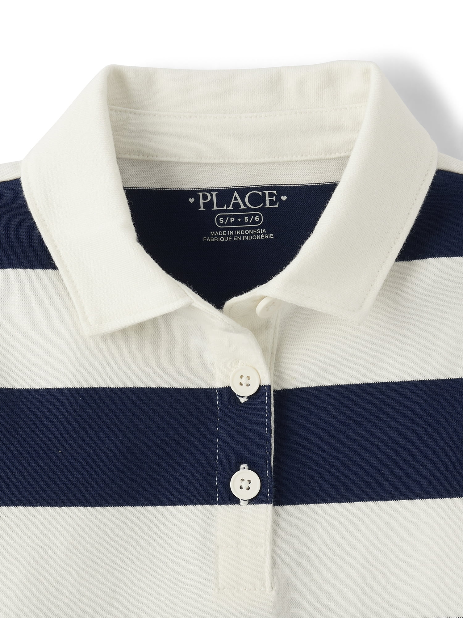 The Children's Place Girls Short Sleeve Striped Rugby Polo Dress, Sizes XS-XXL